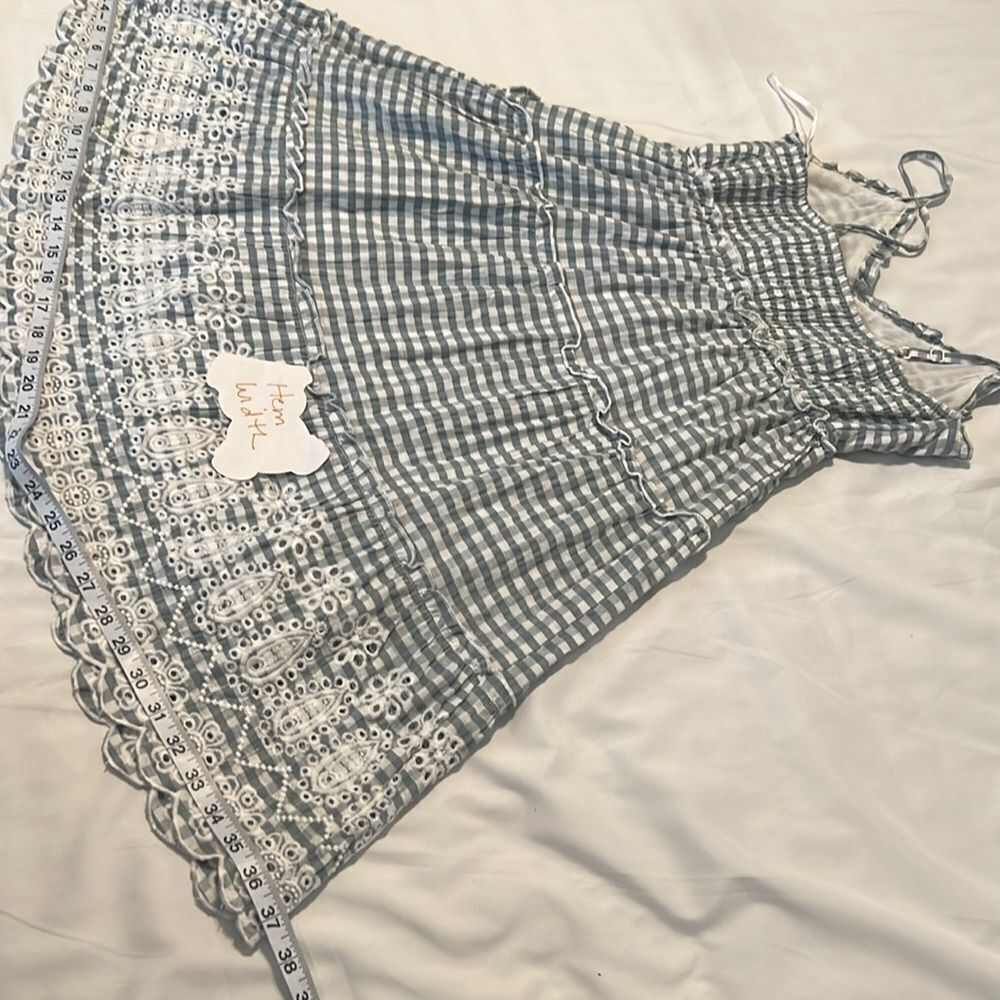 Jessica Simpson szS Blue and White Gingham Checkered Dress with Lace Trim EUC - Picture 8 of 9